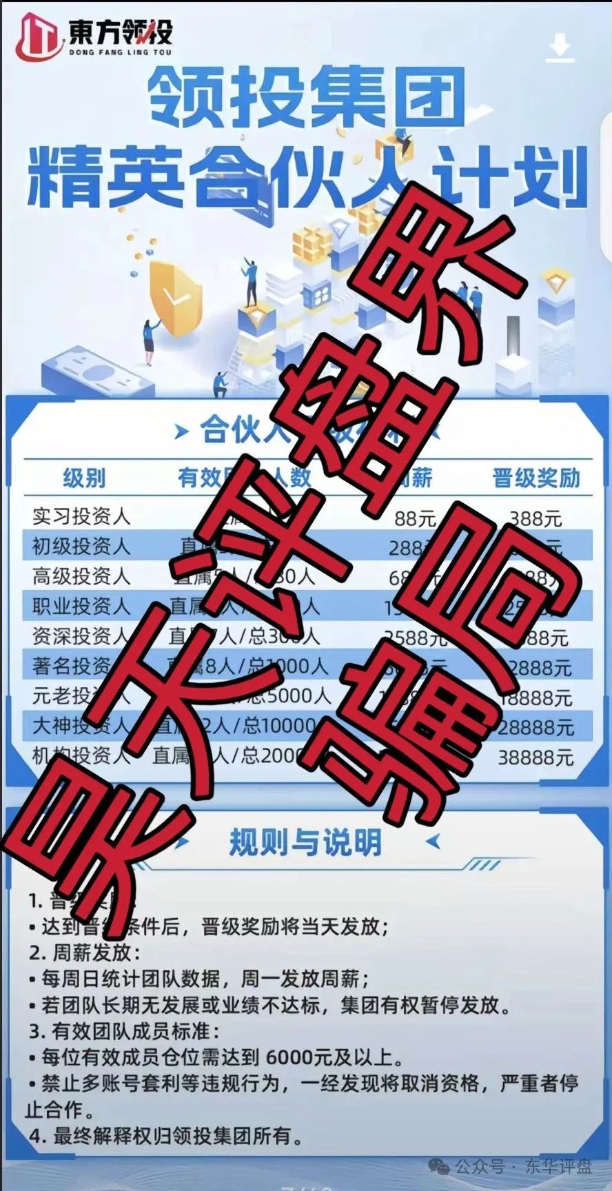 【资金盘骗局】东方领投（领投集团）此盘高度预警，即将崩盘跑路！