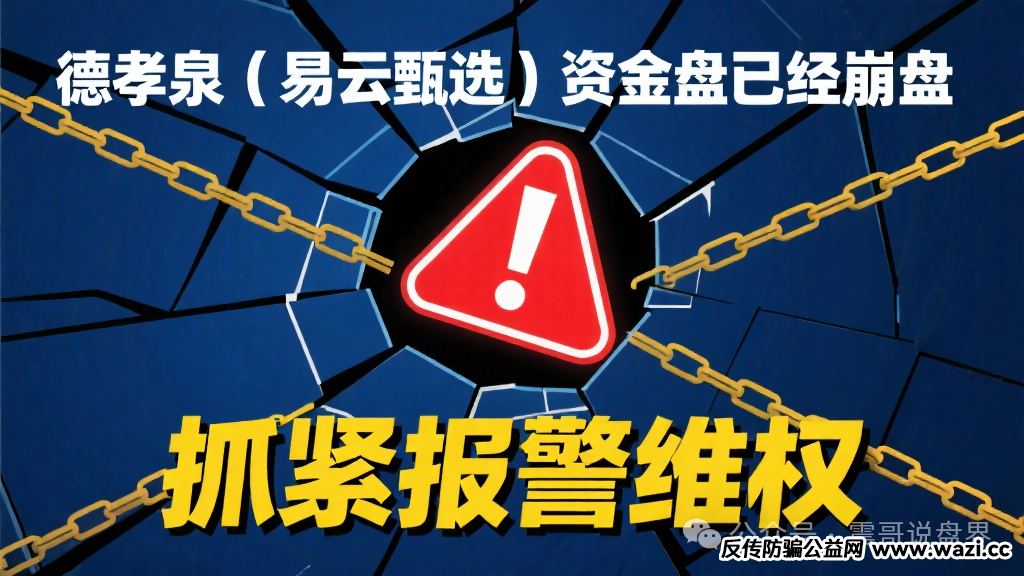 【德孝泉（易云甄选）】资金盘已经崩盘，抓紧报警维权！