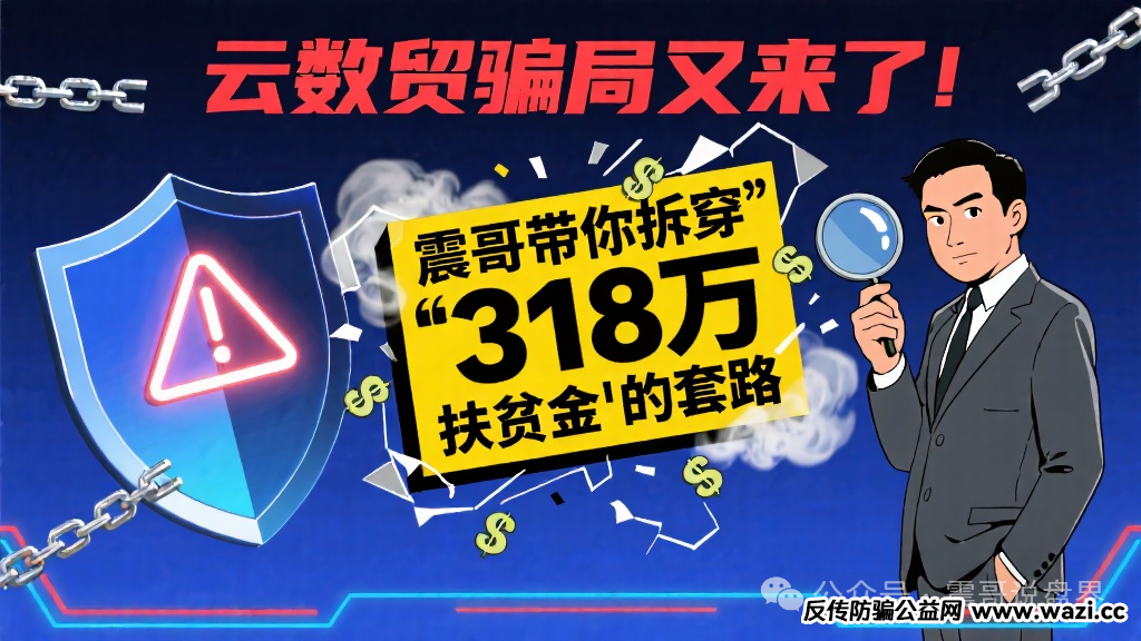 【云数贸】骗局又来了！拆穿＂318万扶贫金＂的套路！