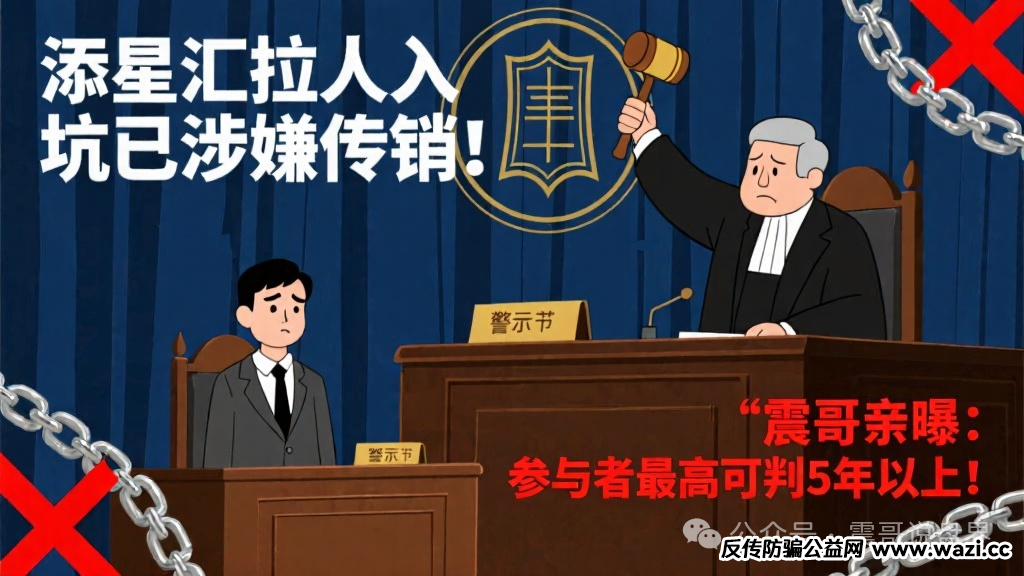 【添星汇】拉人入坑已涉嫌传销！震哥亲曝：参与者最高可判5年以上！