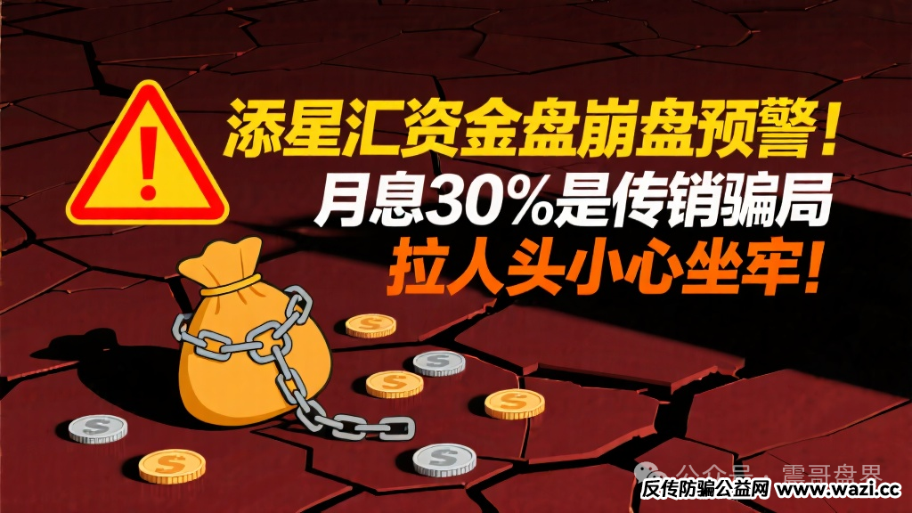 【添星汇】资金盘崩盘预警!月息30%是传销骗局,拉人头小心坐牢!