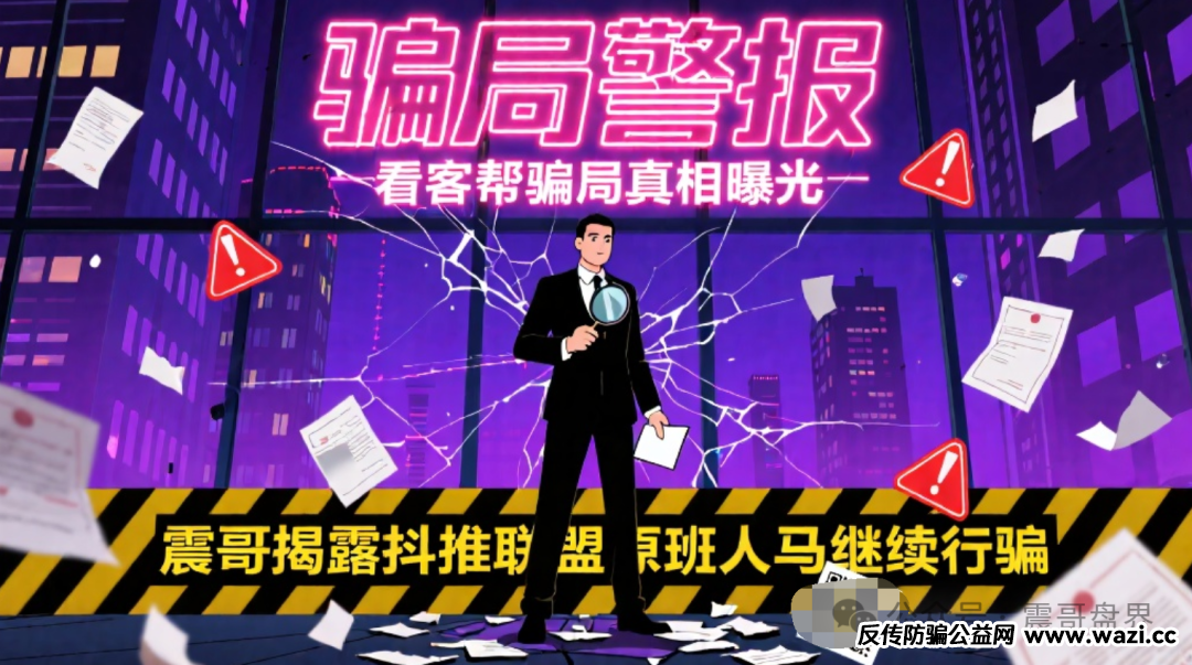 骗局真相曝光【看客帮】揭露抖推联盟原班人马继续行骗!