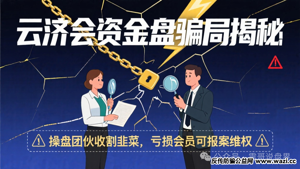 【云济会】资金盘骗局揭秘：操盘团伙收割韭菜，亏损会员可报案维权。